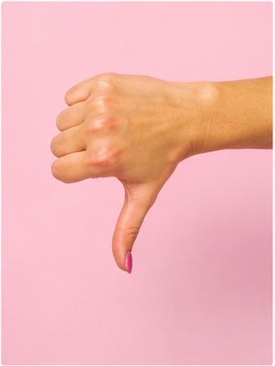 Person giving a thumbs-down gesture