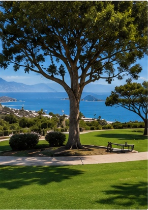 Green coastal park in Laguna Beach